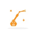 Vector robot solid icon white background