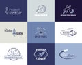 Vector rocket design logo set isolated Royalty Free Stock Photo