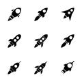 Vector rocket icon set