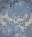 Vector rococo pattern texture. Damask ornament grunge background. Vintage royal fabric rust effect. Victorian exquisite Royalty Free Stock Photo