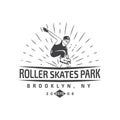 Vector of roller skating label, badge and design elements Royalty Free Stock Photo