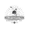 Vector of roller skating label, badge and design elements