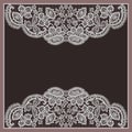Vector Romantic Floral Lace Square Frame Royalty Free Stock Photo