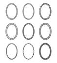 Vector rope set of thick and thin oval frames. Royalty Free Stock Photo