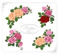 Vector rose design elements isolated on background. Red, pink, yellow and white flowers Royalty Free Stock Photo