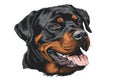 Vector rottweiler head. Generative AI