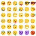 Vector rough Flat Emoticon big set Royalty Free Stock Photo