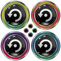 Vector round button with computer refresh icon Royalty Free Stock Photo