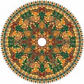 Vector round colored Arabic national ornament. Endless vegetable.