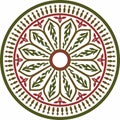 Vector round colored Arabic national ornament.