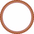 Vector round colored border ornament. Native American tribes framework Royalty Free Stock Photo