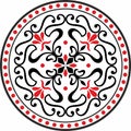 Vector round colored european ornament