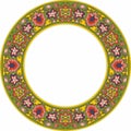 Vector round colored national Indian ornament.