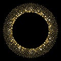 Vector Round Enchanting Gold Grainy Frame