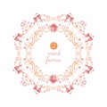 Vector round frames with wedding theme objects