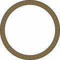 Vector round gold and black classic frame. Greek meander. Patterns of Greece and ancient Rome.