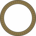 Vector round gold and black Greek frame. Classic meander ornament. Royalty Free Stock Photo