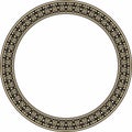 Vector round gold and black Indian national ornament.