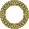 Vector round gold and green Indian national ornament.