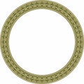 Vector round gold and green Indian national ornament.