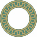 Vector round gold and green jewish national ornament