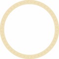 Vector round golden classic frame. Greek meander. Royalty Free Stock Photo