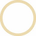 Vector round golden classic frame. Greek meander. Royalty Free Stock Photo