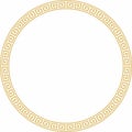 Vector round golden classic frame. Greek meander. Royalty Free Stock Photo