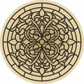 Vector round golden european ornament
