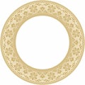 Vector round golden Indian national ornament.