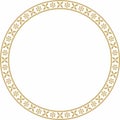 Vector round golden Indian national ornament. Ethnic plant circle, border.
