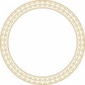 Vector round golden Indian national ornament. Ethnic plant circle, border.