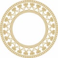 Vector round golden national persian ornament.