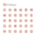 Vector Round Holidays Icons