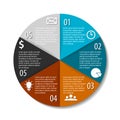 Vector round infographics. Template for circle diagram, graph, presentation, web design and chart. Royalty Free Stock Photo