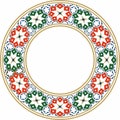 Vector round national colored ornament of ancient Persia
