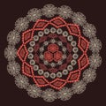 Vector round ornament in ethnic style. Geometric mandala with tribal bohemian motives