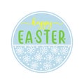 Vector round ornament Happy Easter illustration with daisy flowers Royalty Free Stock Photo