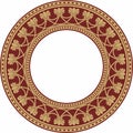 Vector round red and gold national persian ornament.