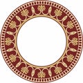 Vector round red and gold national persian ornament.