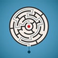 Vector round shape maze concept with path