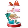 Vector Round Shelf with Female Accessories