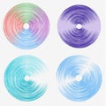 Vector round speed lines. A set of colored ellipses. Abstract circles of the propeller. Rotating round icon.