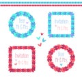 Vector round and square wreath set