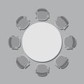 Vector round table and chairs