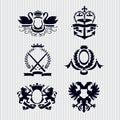 Vector Royal Crest Medallion Shield Crown Royalty Free Stock Photo