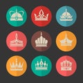 Vector royal crowns icons set