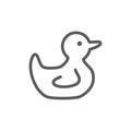 Rubber duck line icon.