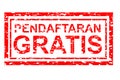 Rubber Stamp Effect Pendaftaran Gratis Free Registration in Indonesia Language