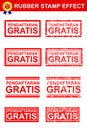 Set Rubber Stamp Effect Pendaftaran Gratis Free Registration in Indonesia Language